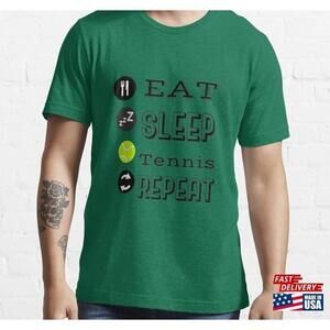 Eat Sleep Tennis Repeat Essential Tshirt Unisex Tee
